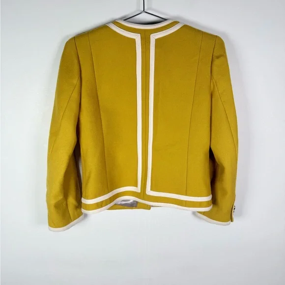 J.Crew Mustard Yellow Wool Trimmed Button Jacket - Picture 5 of 9
